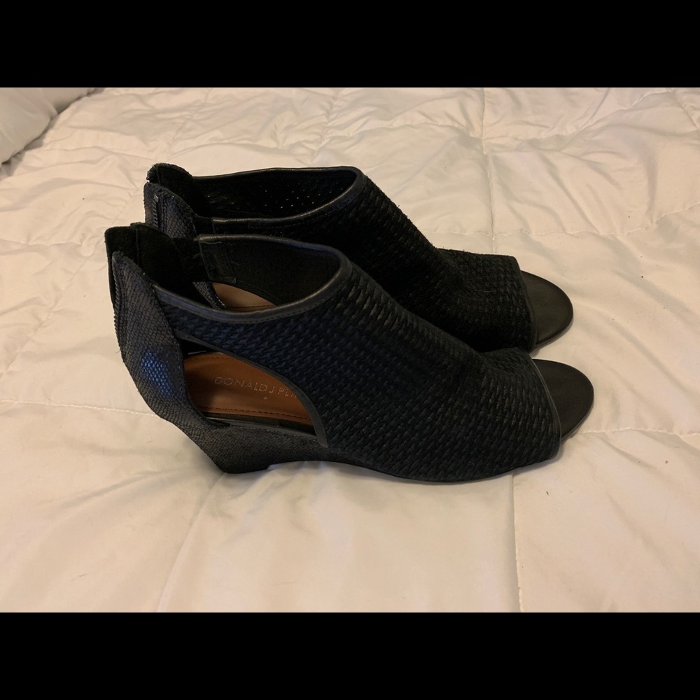 Donald Pliner Wedge Booties with zipper. Like new!